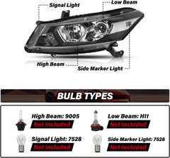 BRYGHT Headlight Assembly Replacement for 2008-2012 Honda Accord Coupe 2-Door OE