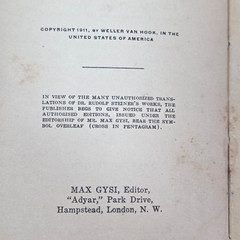 Education of Children Rudolf Steiner 1911 HC 1st American Ed Rajput Press Occult