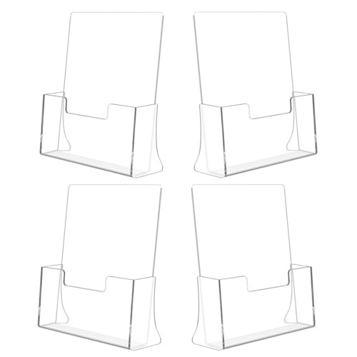 4 Pack Acrylic Brochure Holder 8.5 x 11 inches, Clear 4 Pack8.5 x 11 inches