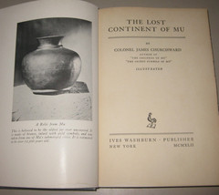 THE LOST CONTINENT OF MU – James Churchward, 1942 – 10th printing, occult
