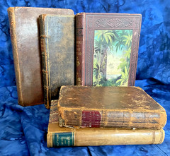 Tiny Antique Books; Miscellany, Plant World, Spectator, Columbian Orator #B46