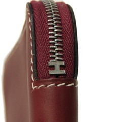 HERMES Agenda Zip Notebook cover Smooth Leather Bordeaux Card Case Zip Aro…