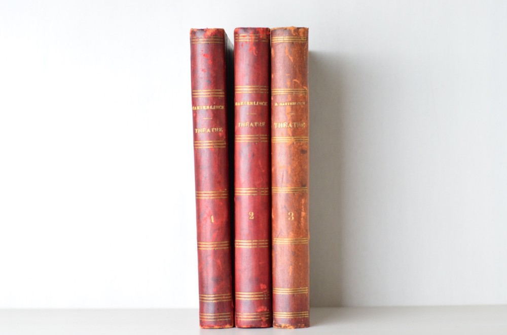 Antique Leather Bound Complete Théâtre (Theatre) by Maurice Maeterlinck 1908
