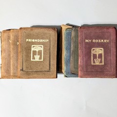 Vintage Antique Little Leather Library Norka Series Mini Miniature Book Lot Set