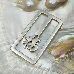 Vintage Silver 925 Bookmark for books, diaries Pattern Hieroglyph, 6.8 g.