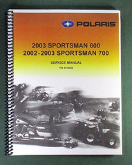 2003 Polaris Sportsman 600 Service Manual: 262 Pages & Protective Covers