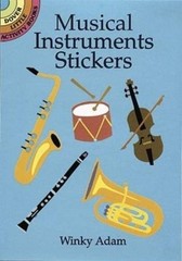 MUSICAL INSTRUMENTS STICKERS (DOVER LITTLE ACTIVITY BOOKS By Winky Adam **NEW**