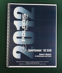 2012 Polaris Sportsman X2 550 ATV Owner’s Manual: 141 Pages & Protective Covers!