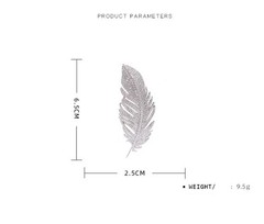 Rhinestone Feather Brooches Pin for Women Men Fashion 65mm x 25mm, Blue,Clear