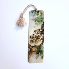 Vintage 90s Koala Bears Bookmark- mom baby- Lena Liu- 1990s tassel Artworks LL59
