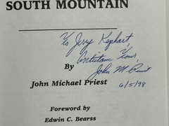 BEFORE ANTIETAM – THE BATTLE FOR SOUTH MOUNTAIN by Priest – HB/DJ 1992 – SIGNED