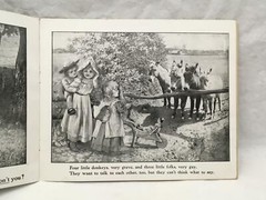 Adorable Antique Children’s Book COUNTRY PLAYMATES Great Color Images 12.25×9.75