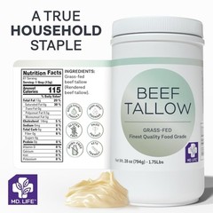 28oz Keto Friendly Beef Tallow – Grass Fed Cooking Oil for Health and Wellness