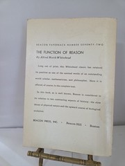 The Function of Reason by Alfred North Whitehead 1962 Beacon Press Paperback