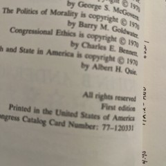 Congress and Conscience by John Anderson-HCDJ-1st Edition