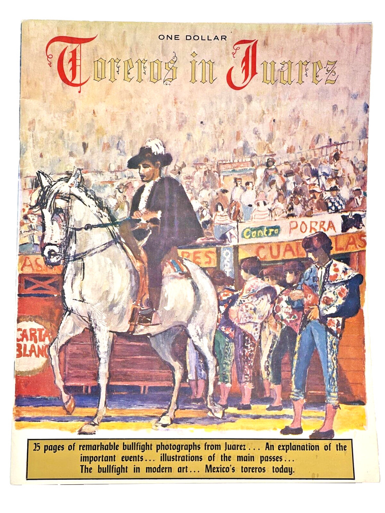 Toreros in Juarez Photos of Bullfighting Illustrations 36 pages Vintage 1960’s