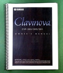 Yamaha CVP-305 CVP-303 CVP-301 Instruction Manual: 220 Pages & Protective Covers