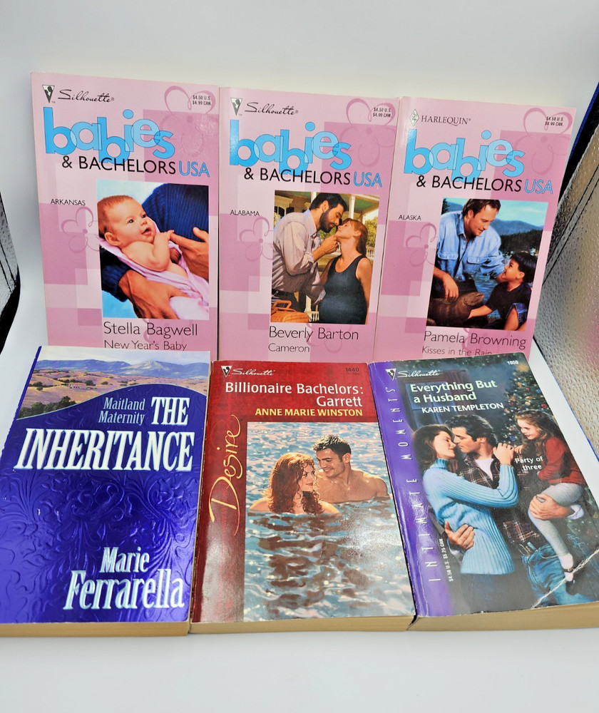 Lot of 6 Silhouette Harlequin Romance Novels Babies & Bachelors USA Love PB