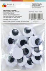 CousinDIY Paste-On Wiggle Eyes 25mm 20/Pkg-Black