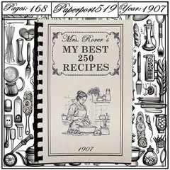 1907 My Best 250 Recipes Vintage Cook Book By Mrs. Rorer 168 Pages