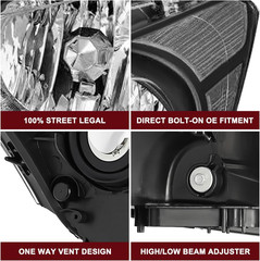 Headlight Fit for 2008-2012 Honda Accord Sedan 4-Door OEM Halogen Headlamp W/Bul