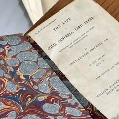 Antique Decorative Fine Leather book, Life Colin Campbell Lord Clyde by Shadwell
