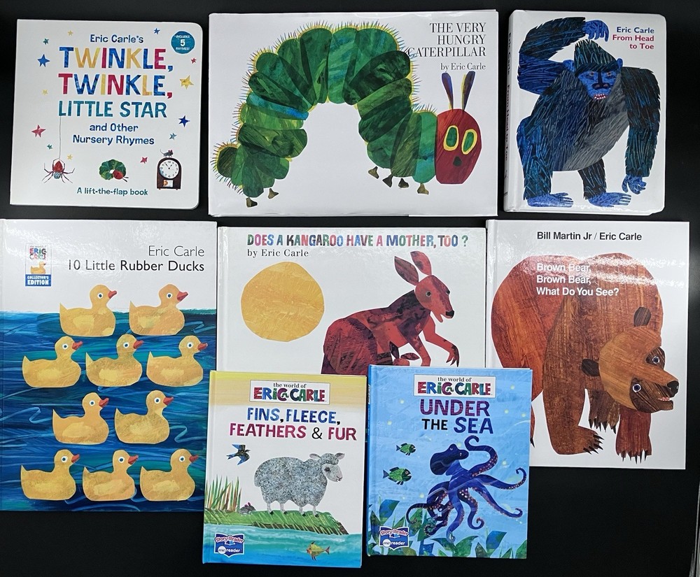 Eric Carle 8 HC Book Lot Very Hungry Caterpillar & Brown Bear What Do You See
