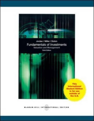 FUNDAMENTALS OF INVESTMENTS By Bradford D. Jordan **BRAND NEW**