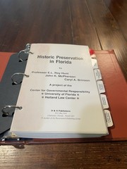 Historic Preservation in Florida Hardcover 1987 Roy Hunt McPherson Law Vintage