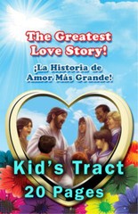 KID’S (Children) Bible Gospel Tracts in English & Spanish, 40 Pack, 20 Pages ea.