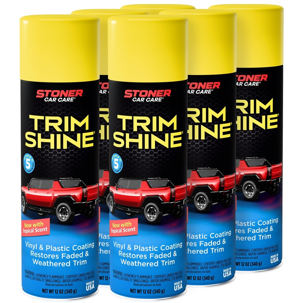 Trim Shine Restorer for Cars – Black Plastic Protectant Coating – 12 oz 6 Pack