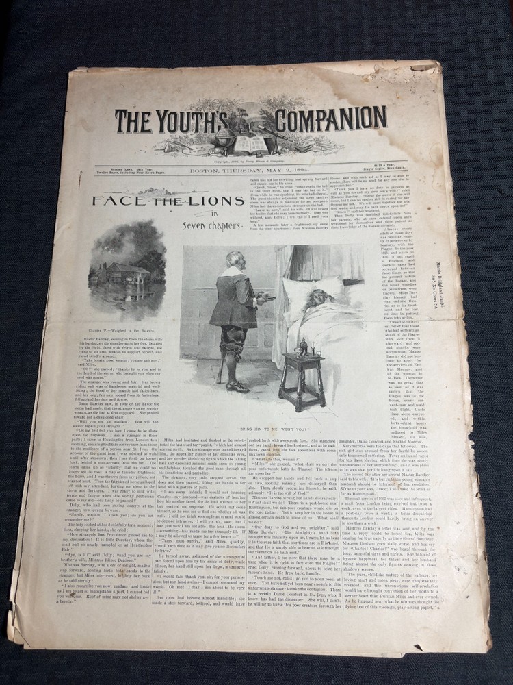 1894 May 3 THE YOUTH’S COMPANION Magazine GD+ 2.5 Weighed in the Balance