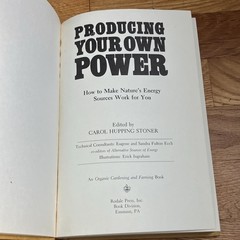 Producing Your Own Power Carol H. Stoner 1st Print HC DJ Illus Rodale 1974