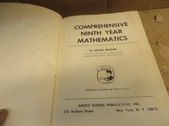 VINTAGE TEXTBOOK comprehensive 9TH year mathematics DRESSLER AMSCO 1966