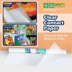 Matte Clear Contact Paper Roll for Books Crafts 17.5 in x 20 ft Peel and Stic…