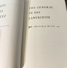 Gabriel Garcia Marquez / The General in his Labyrinth / 1st US Ed. / HCDJ / 1990