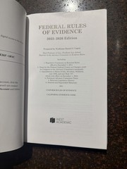 Federal Rules of Evidence 2025-2026 Daniel J Capra West Academic