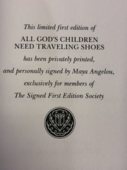 Maya Angelou Signed First Edition Society – All God’s Children Need Shoes