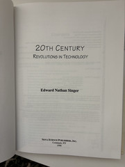 20th Century Revolutions in Technology Edward N. Singer HC Ex-Library 1998