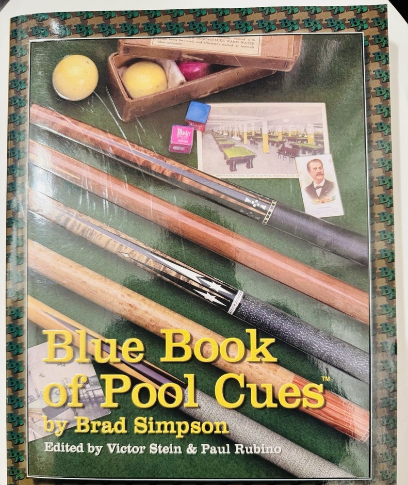1996 BLUE BOOK OF POOL CUES BRAD SIMPSON 1ST EDITION BILLIARDS PRICE GUIDE OOP