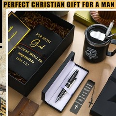 6 Pcs Christian Gifts for Men Pastors 17 oz Christian Coffee Mugs Black