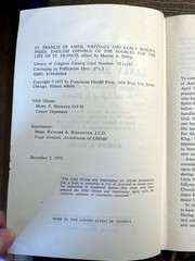 St. Francis of Assisi: Omnibus of Sources by St. Francis of Assisi 1973 Hardcove