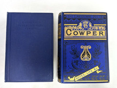 Decorative Collection of Old Blue Books. 17cm Shelf Space.