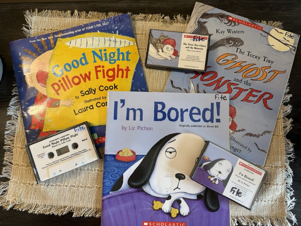 Lot of 3: Scholastic Paperback Books and Cassette Tapes ~ By Various