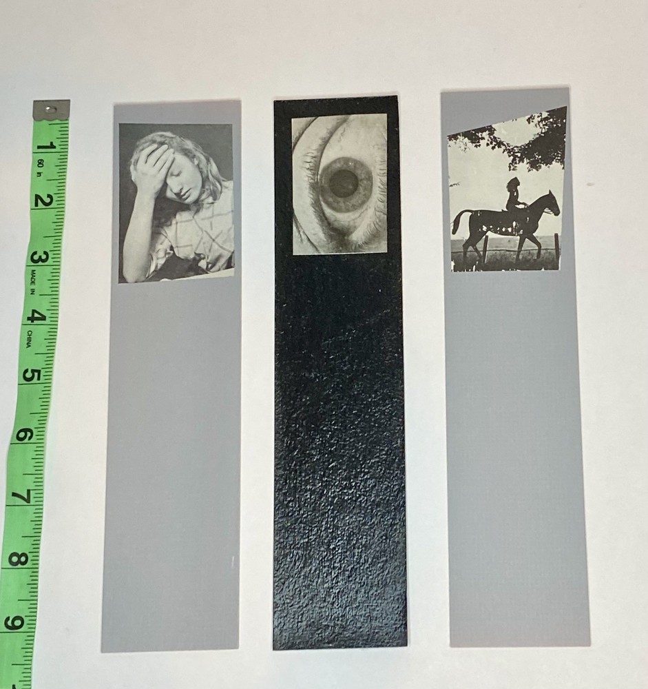 3 handmade vintage medical textbook cutout bookmarks, 2.5 in x 9 in