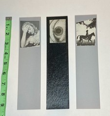 3 handmade vintage medical textbook cutout bookmarks, 2.5 in x 9 in