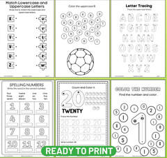 Basic Mathematic Worksheet for kids preschool tracing counting