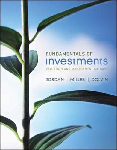 FUNDAMENTALS OF INVESTMENTS By Bradford D. Jordan & Thomas Miller – Hardcover