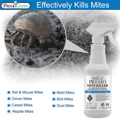 Premo Guard Natural Mite Spray – 16 Oz Bottle – Plant Based Treatment for Dust,