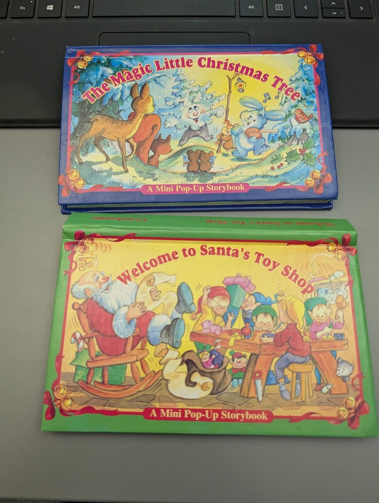 Grandreams: Mini-Pop Up Book LOT: Magic Little Christmas Tree AND Santa’s Toy Sh